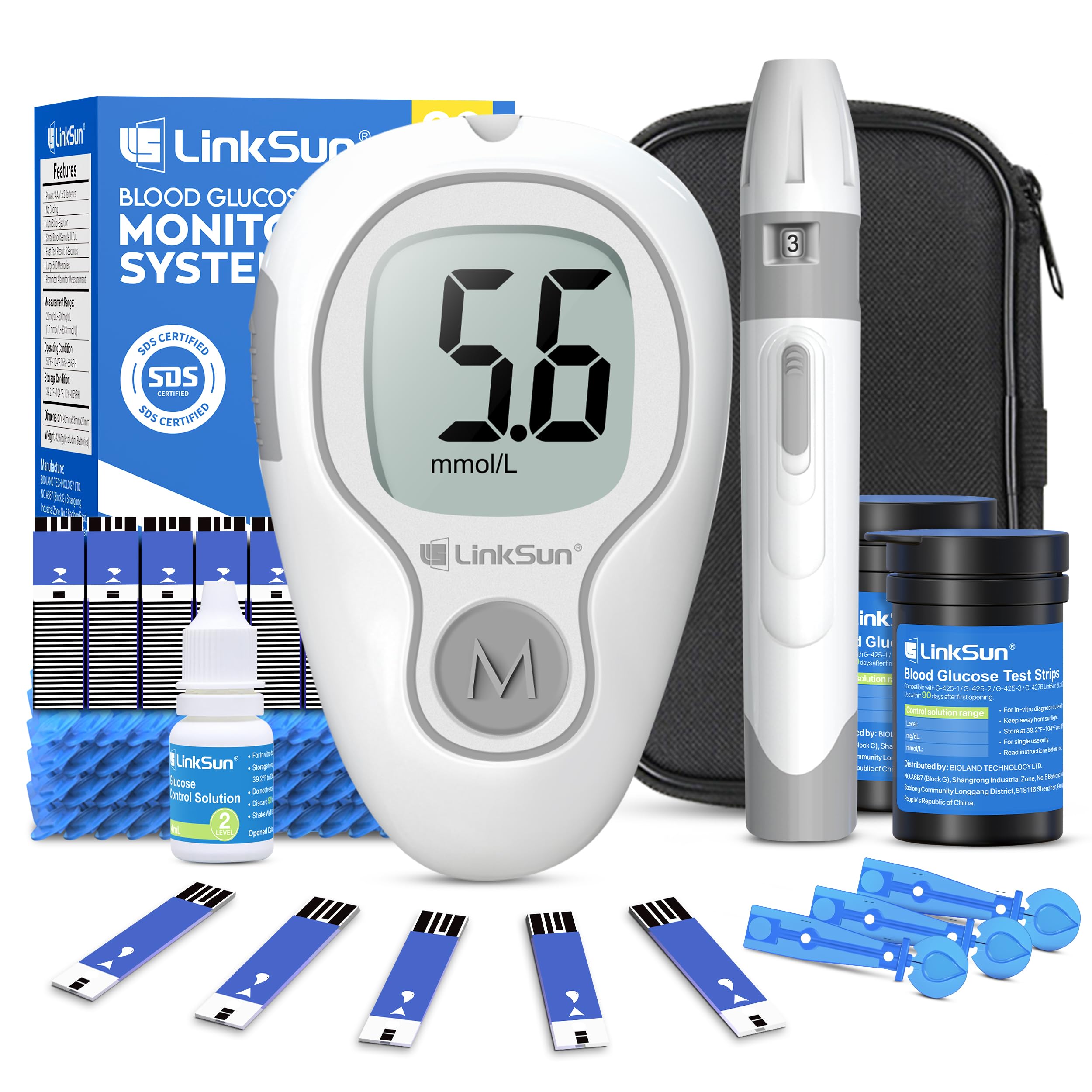 LinkSun G-425-3 Blutzuckermessgerät Set